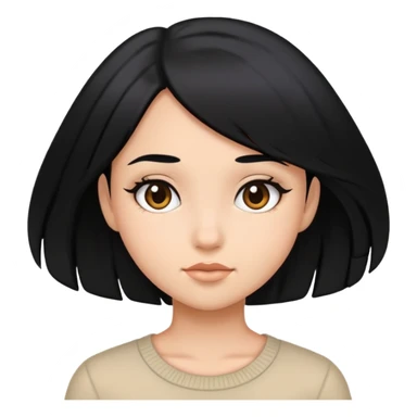 Girl with black hire  sticker