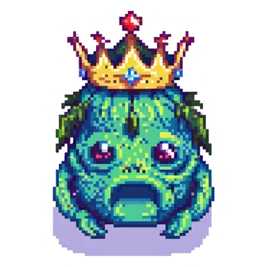slime monster with a crown sticker