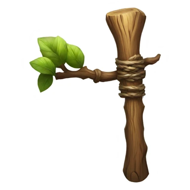 wooden druid staff sticker