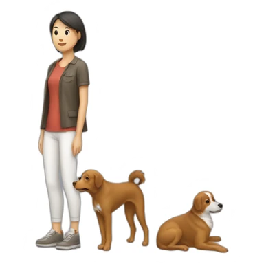 Une femme sur le dos d’un chien sticker