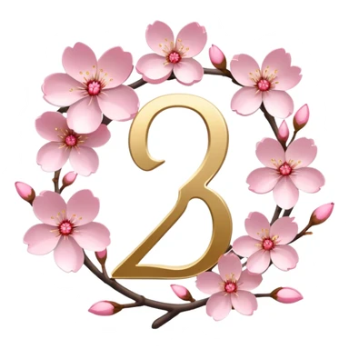cherry blossom and the number ‘25’ sticker