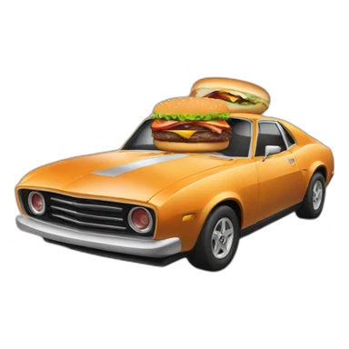 A burger in a supercar sticker