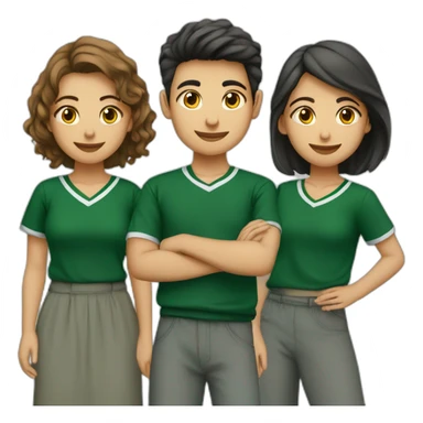 Algerian student club of 7 members (3 boys and 4 girls) with dark green shirt sticker