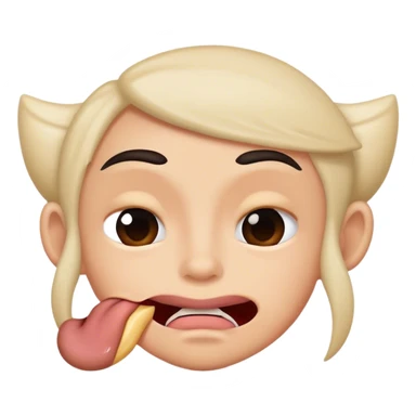 Eyebrows up and lip biting  sticker