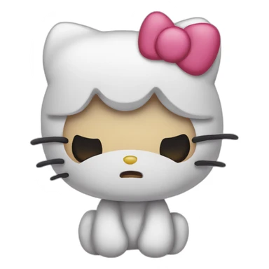 Hello kitty sad tear running down sticker