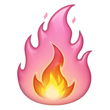 light pink fire, simple, iconic, emoji style, no text sticker