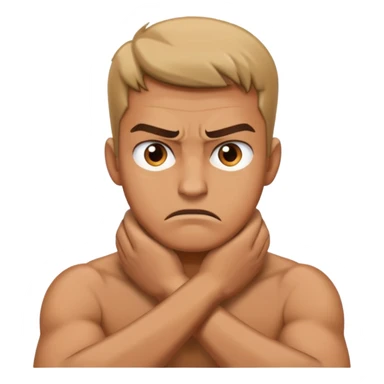 guy angry with hands crossed over his neck sticker