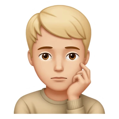 person thinking deeply with hand on chin sticker