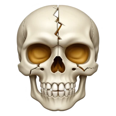 A skull cracking in half sticker