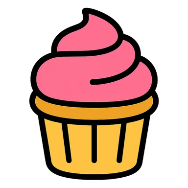 A cupcake with pink icing sticker