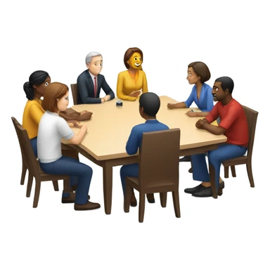 group meeting at a table sticker