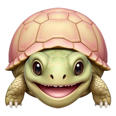 Pale pink/tan turtle with human teeth sticker