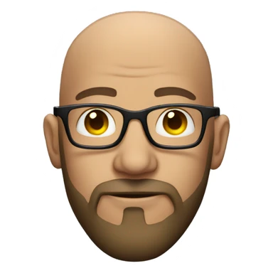 bald man with beard and glasses - rim lighting sticker