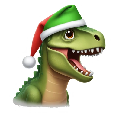 Dinosaur with a Christmas hat  sticker