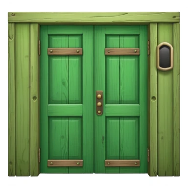 A green door sticker