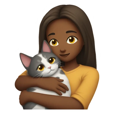 cuddling with cat sticker