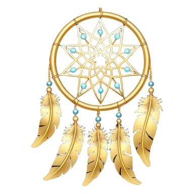 Star-shaped golden bright divine shimmering shiny sparkly glittery glowing glossy dreamcatcher  sticker