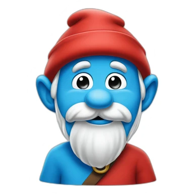 papa smurf in red hat sticker