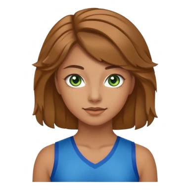 Im low-key kinda tan I have greenish blue hazel eyes I have light brown hair and I a cheerleader sticker