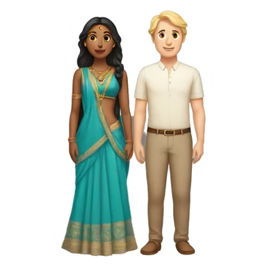 Indian woman and white man as a couple sticker