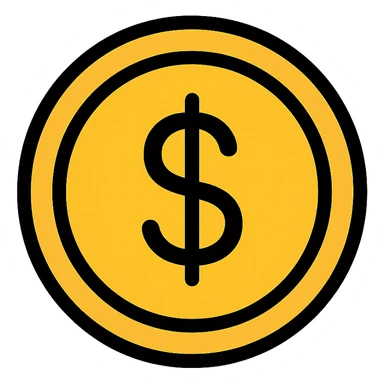 coin with a dollar sign icon sticker