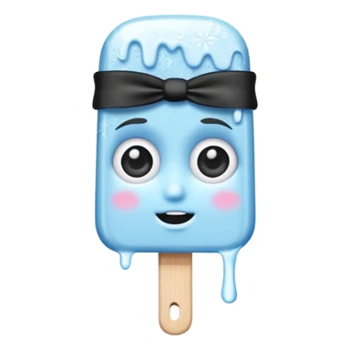 monochrome popsicle with eyes and headband sticker
