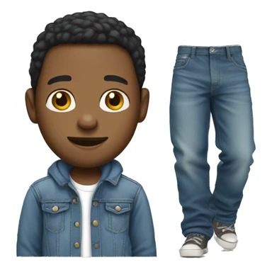 Create a African American male wearing cute baggy jeans  sticker