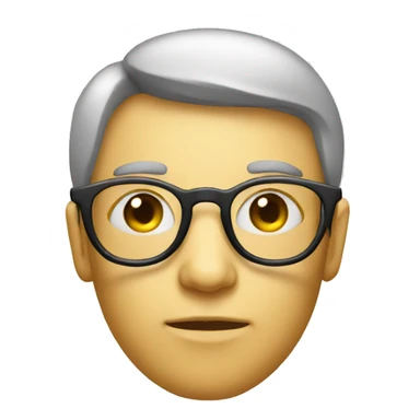 a thinking human face with specs sticker