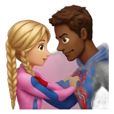 Spiderman qui embrasse une fille sticker