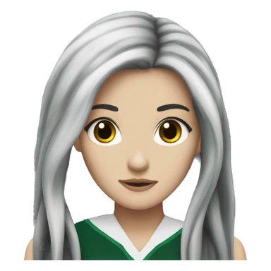 long black hair white girl slytherin  sticker