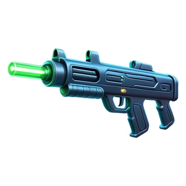 Clash of Clans aesthetic: Cinematic Playful Laser Rifle Emoji, rendered in a 3D vector-style similar to standard emojis with minimal shading and bold, simplified shapes. A compact, sleek energy weapon with futuristic contours and a glowing barrel, softly glowing with a sci-fi battle charm. Simplified yet unmistakably iconic, highly detailed and consistent, glowing with a soft pulsating radiance and high shine. Stylized with a touch of cosmic engineering and a soft glowing outline, capturing the essence of a cutting-edge energy armament with a playful, dynamic aura! sticker