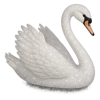 sparkly white swan sticker