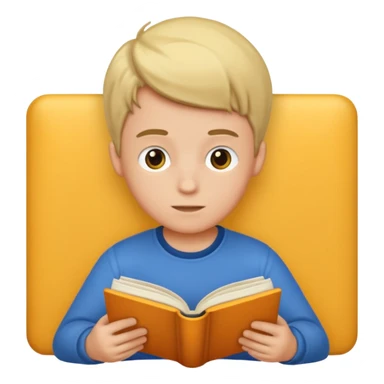 A boy reading book sticker