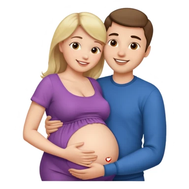 Femme enceinte homme fais bisous sur le ventre sticker