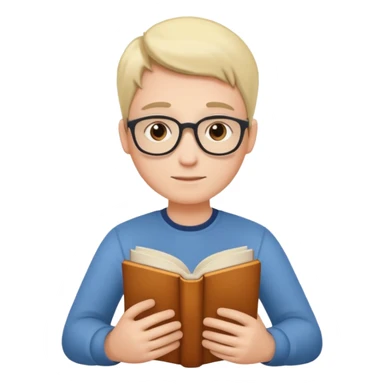 Reader + stack of books sticker