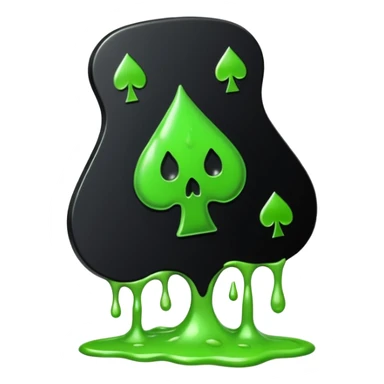 Black ace of spades drippy slimey effect sticker