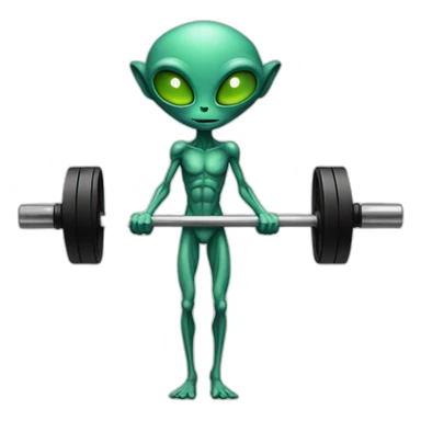 skinny alien with a barbell sticker