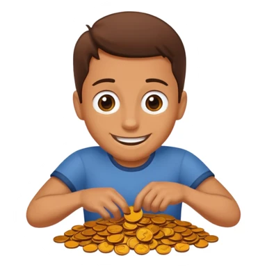 Person picking up pennies sticker