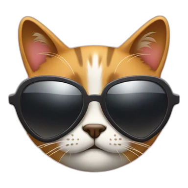 cool cat with heart shades sticker