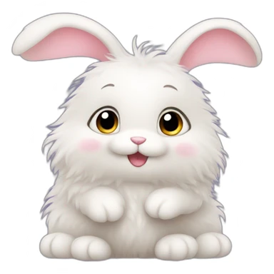 fluffy cute bunny sticker