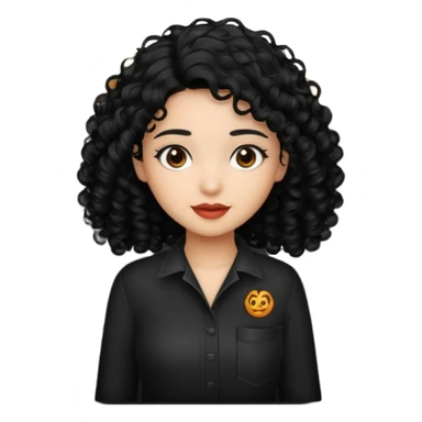 black transparent pocket black folder - with a canela skin girl with curly black hair logo  sticker