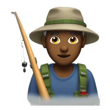 A white dad with a bucket hat fishing  sticker