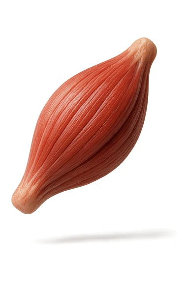 porzione di tessuto muscolare umano iperrealistico fluttua in aria, iperrealistico 4k sticker