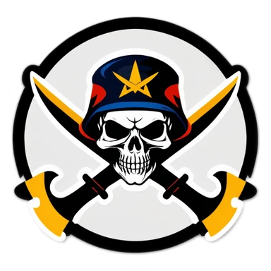 Military patch Shadow Delta skull and crossed hatchets  sticker