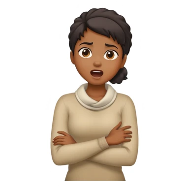 Black girl crossing arms holding neck yelling sticker