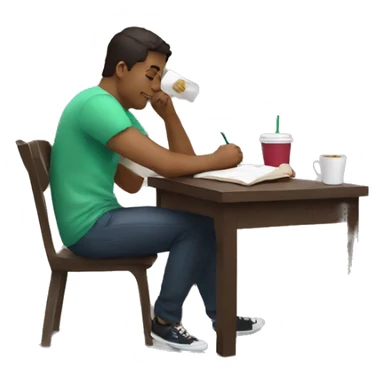 studying while sipping starbucks  sticker