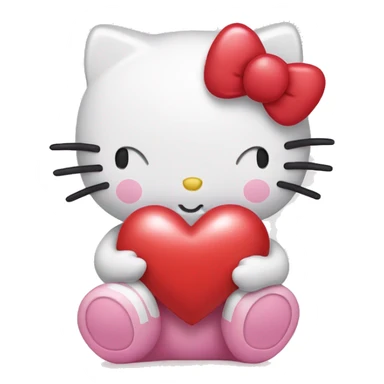 hello kitty giving heart sticker