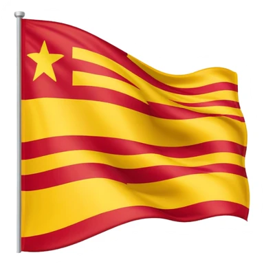 Catalonia flag. Background yellow and four strips red.  sticker