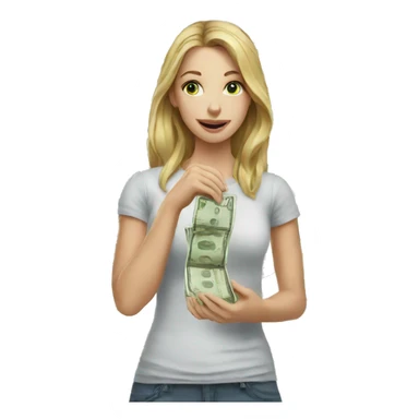 white girl paying money sticker