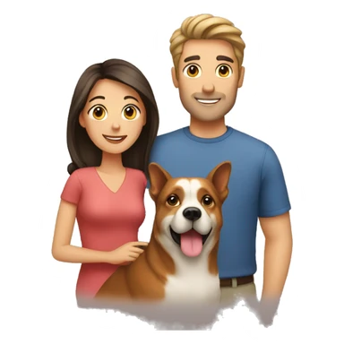 Husband and wife with pets sticker